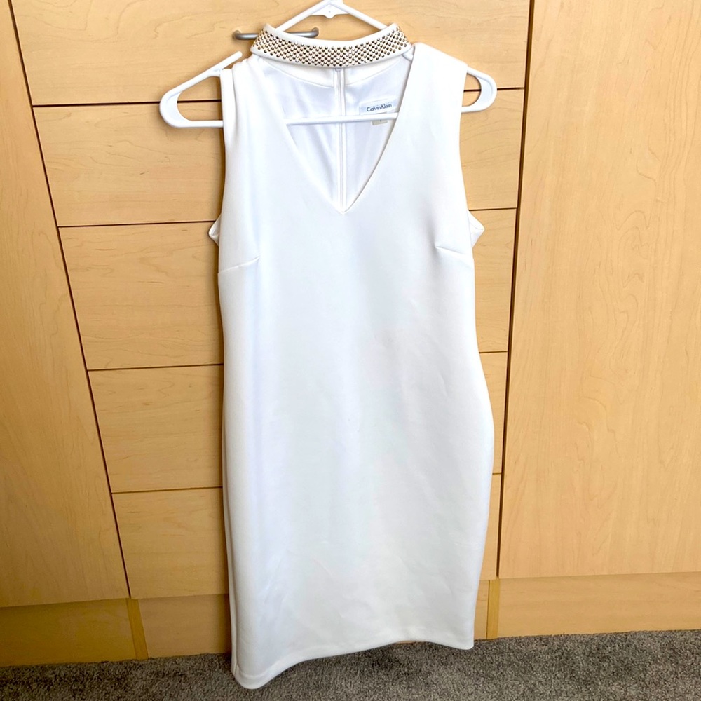 Calvin Klein White Dress size 8 Strechy